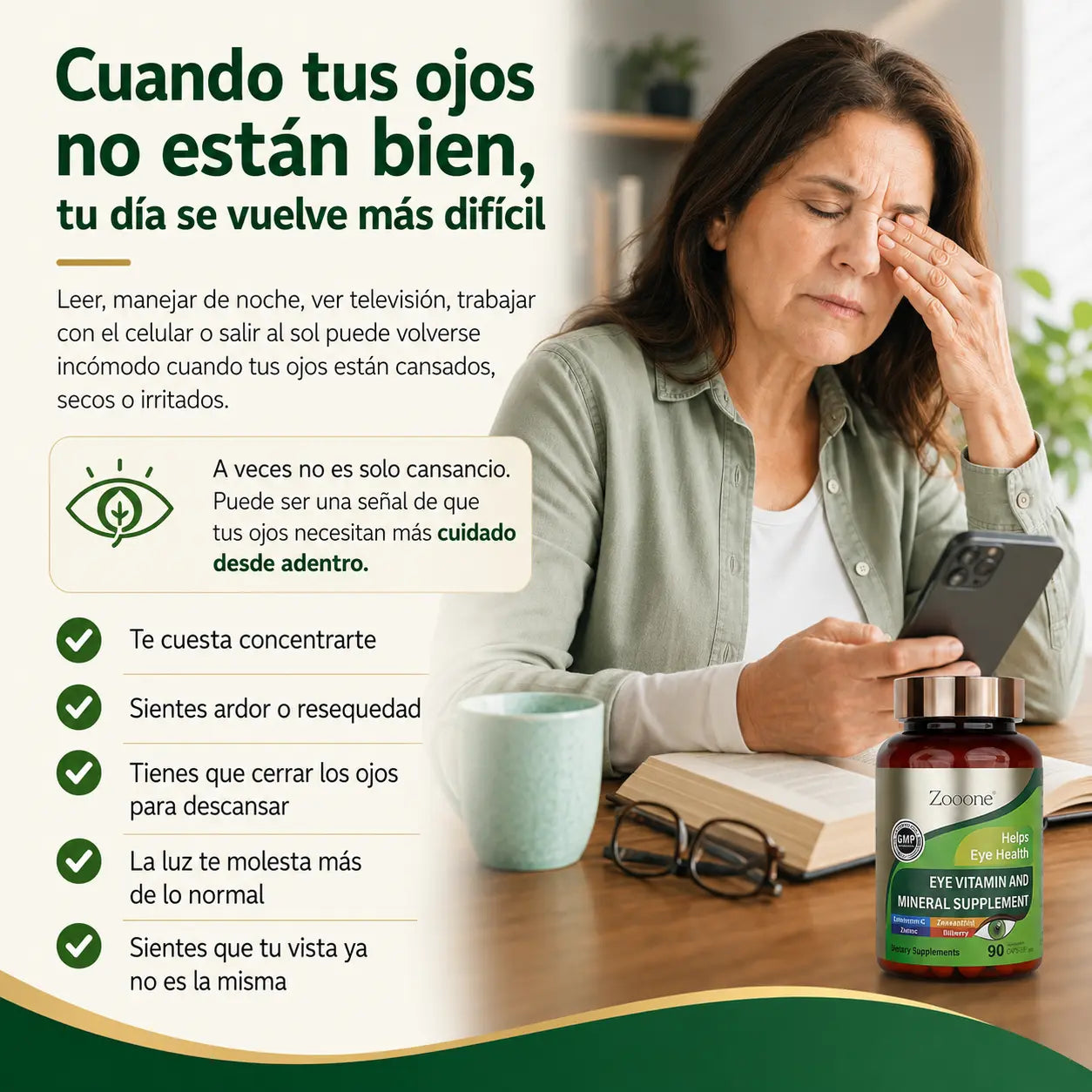 Zooone Eye Vitamin – Apoyo Visual con 6 Nutrientes Clave